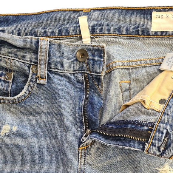 RAG & BONE Boyfriend Cropped Jeans, Womens 27, Distressed - Picture 2 of 8